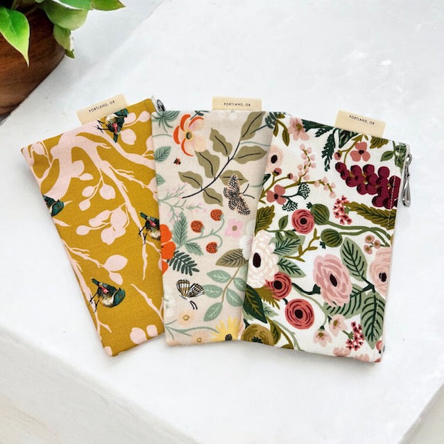 Floral Cotton Jewelry Pouches