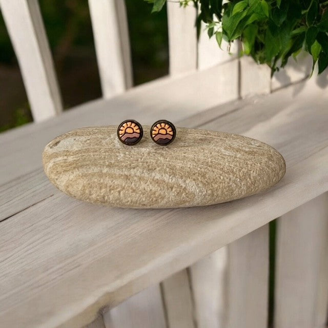 Evening Sunset 8mm Mini Stud Earrings
