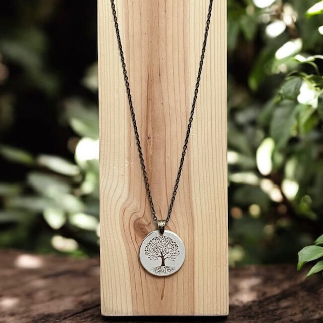 Tree of Life Wood Pendant Necklace