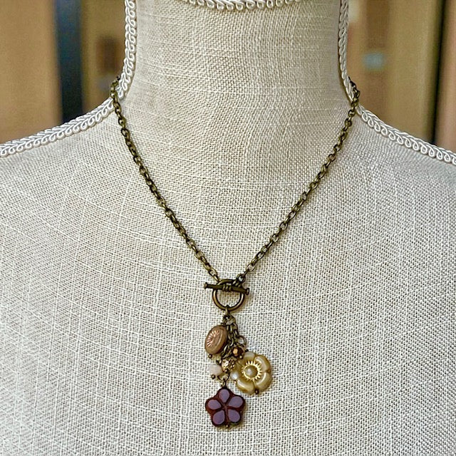 Autumn Czech Glass Toggle Clasp Chain