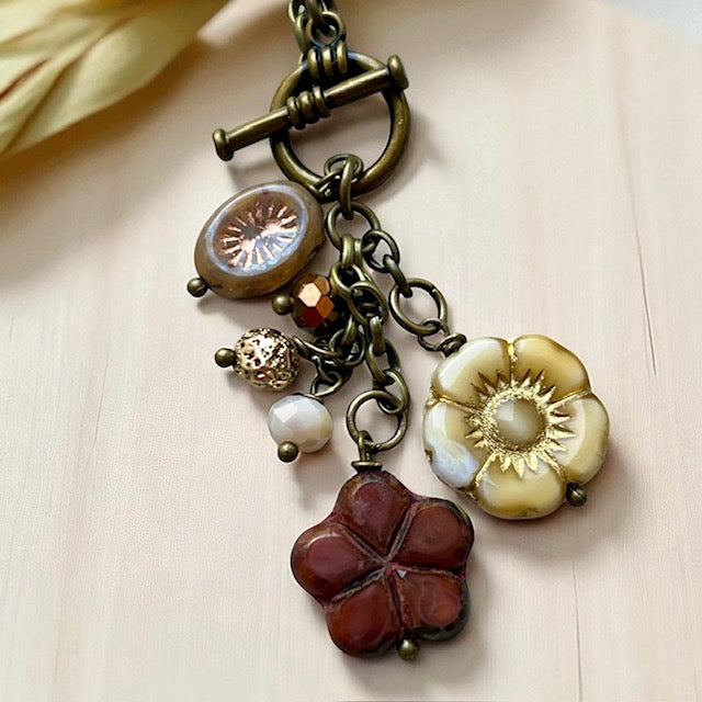 Autumn Czech Glass Toggle Clasp Chain