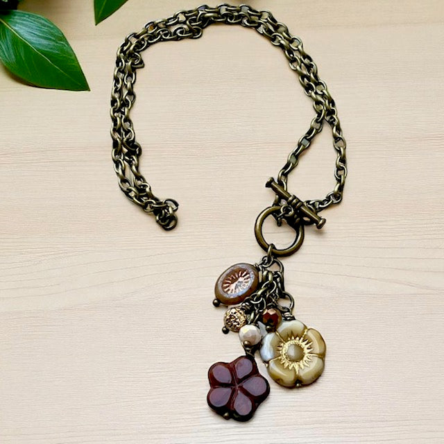 Autumn Czech Glass Toggle Clasp Chain