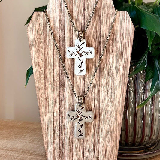 engraved wood crosses