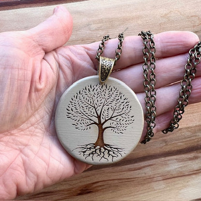 Tree of Life Wood Pendant Necklace
