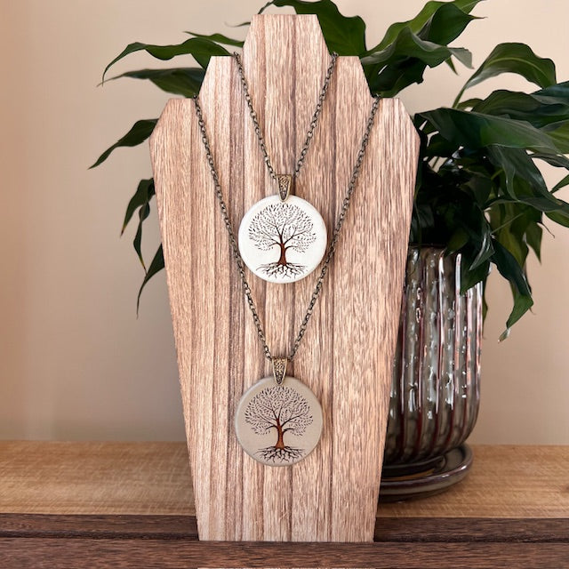 Tree of Life Wood Pendant Necklace