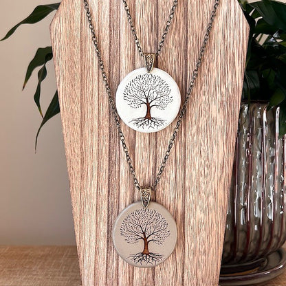 Tree of Life Wood Pendant Necklace