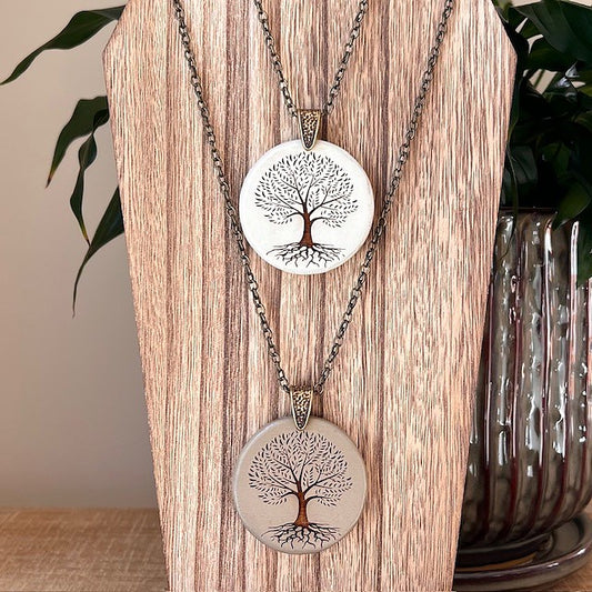 Tree of Life Wood Pendant Necklace