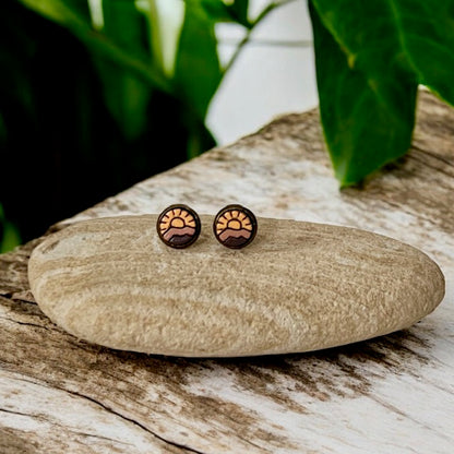 Evening Sunset 8mm Mini Stud Earrings