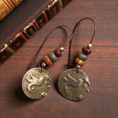 Rustic Bird Boho Earrings