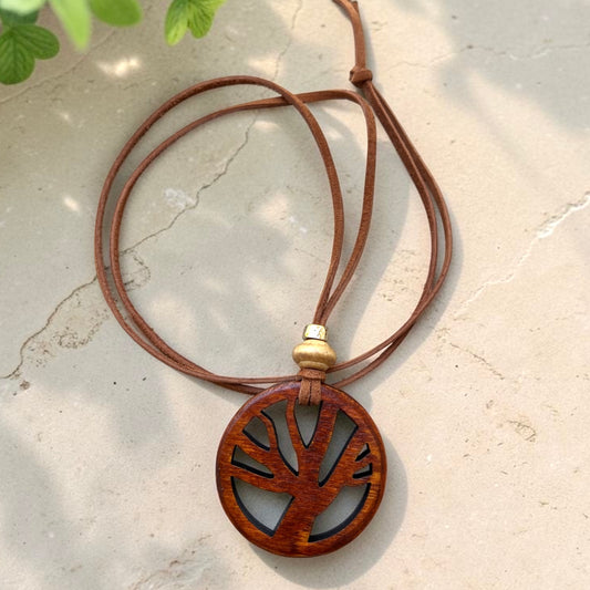 Tree of Life Leather Lace Corded Necklace