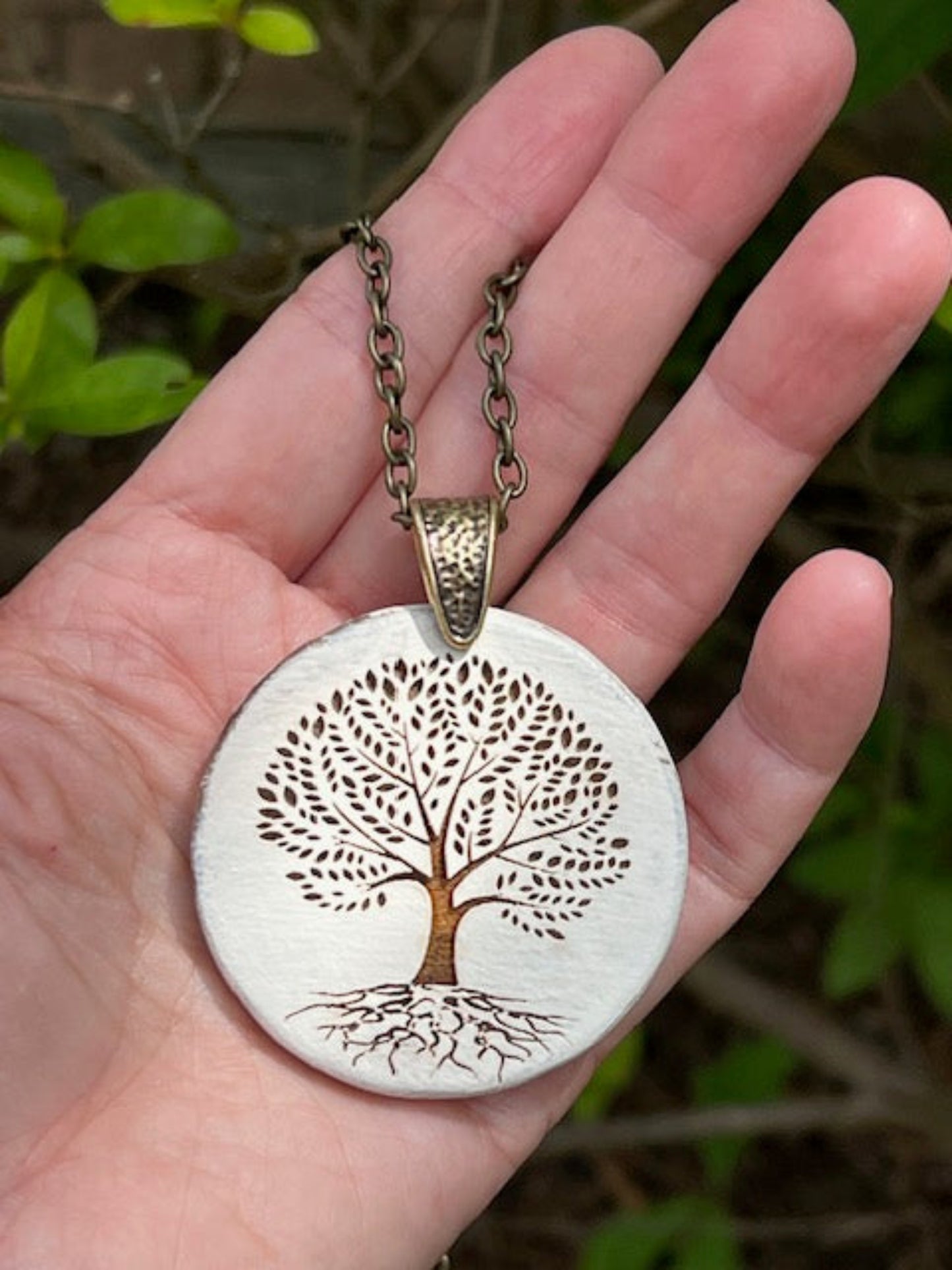 Tree of Life Wood Pendant Necklace